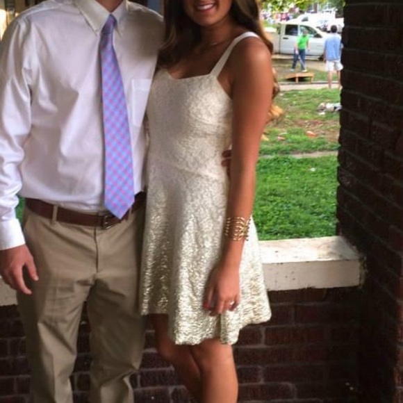 Free People Ivory & Gold Dress - Picture 4 of 4